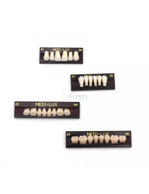 DENTS MEDILUX ANTERIEURES SUPERIEURES 34 A3, PLAQUETTE DE 6 DENTS