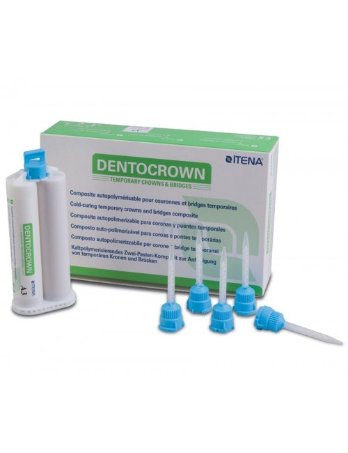 DENTOCROWN ITENA RESINE PROVISOIRE A2, CARTOUCHE DE 50 ML + 10 EMBOUTS MELANGEURS A2