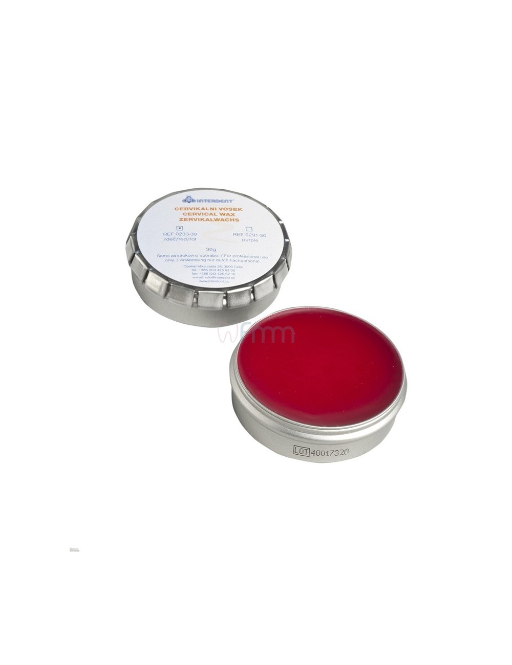 CIRE CERVICALE COURONNES/INLAYS, BLOC DE 70 GRS, COULEUR ROUGE