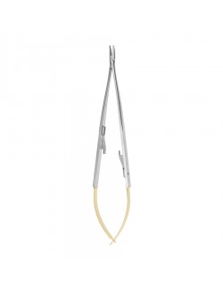 PORTE-AIGUILLES CASTROVIEJO COURBE 18 CM, MORS TUNGSTENE