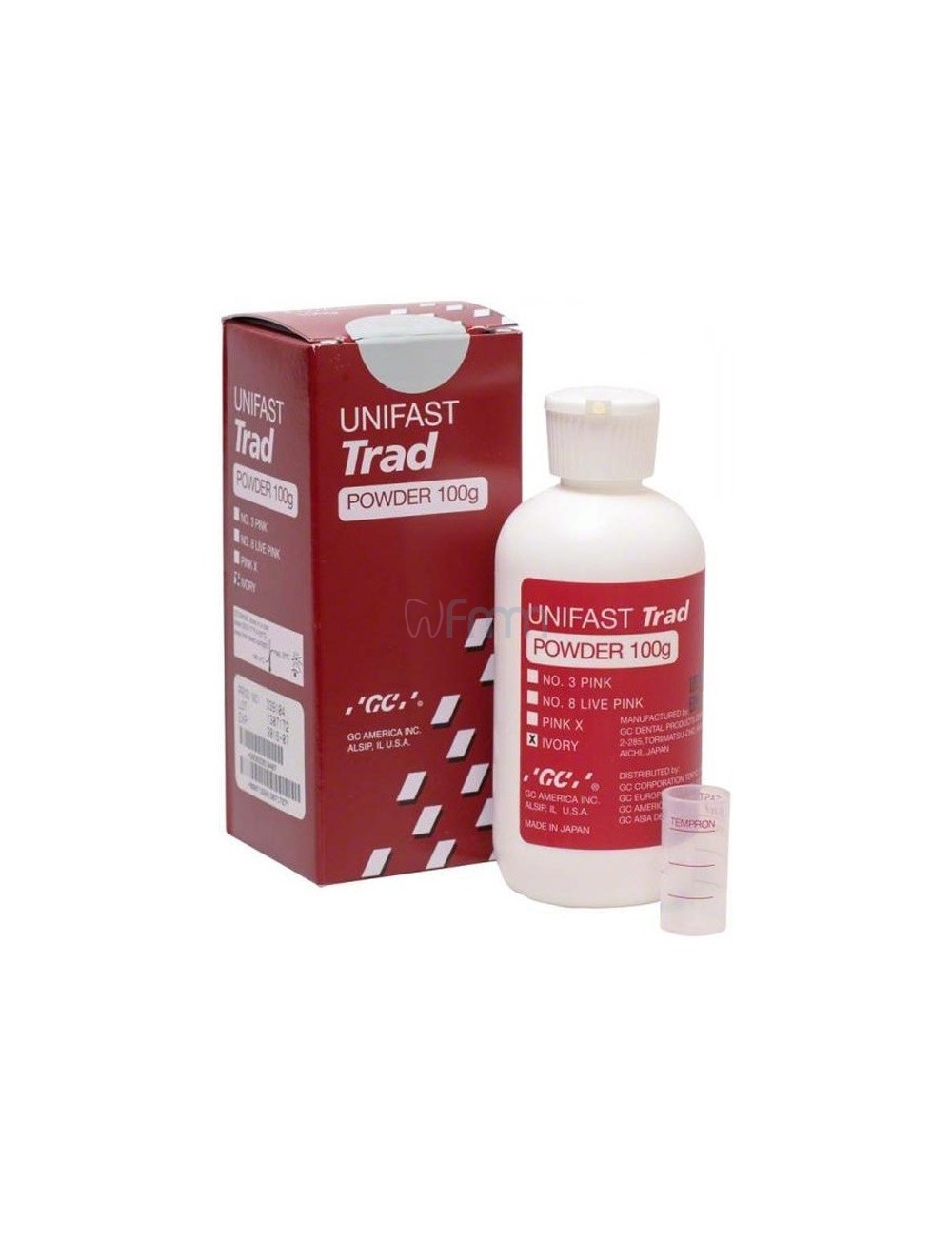 GC UNIFAST TRAD POUDRE 100 GRS IVOIRE, RESINE AUTO PROVISOIRE