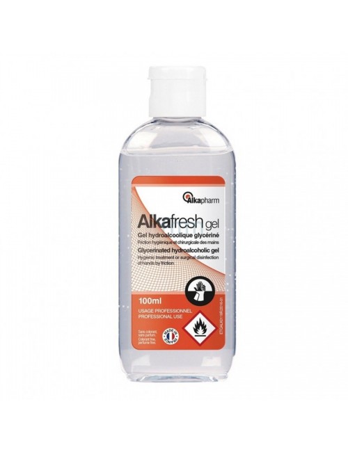 ALKAFRESH GEL HYDRO ALCOOLIQUE FLACON 100 ML BEC VERSEUR*