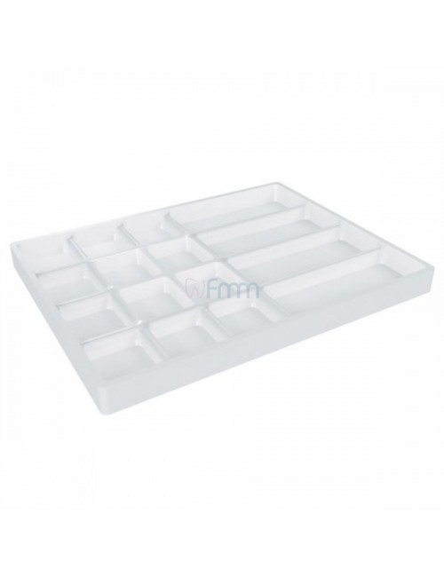 PLATEAU PLASTIQUE DIM. EXT. 40,5 X 30,5 X H 2,3 CM POUR TIROIR / 16 COMPARTIMENTS