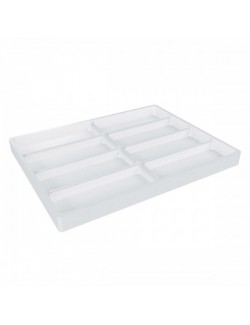 PLATEAU PLASTIQUE DIM.EXT. 40,5 X 30,5 X H2,3 CM POUR TIROIRS / 8 COMPARTIMENTS