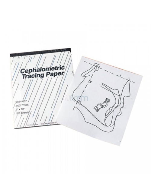 PAPIER CEPHALOMETRIQUE POUR TRACES, 205X255 MM, BLOC DE 100 FEUILLES